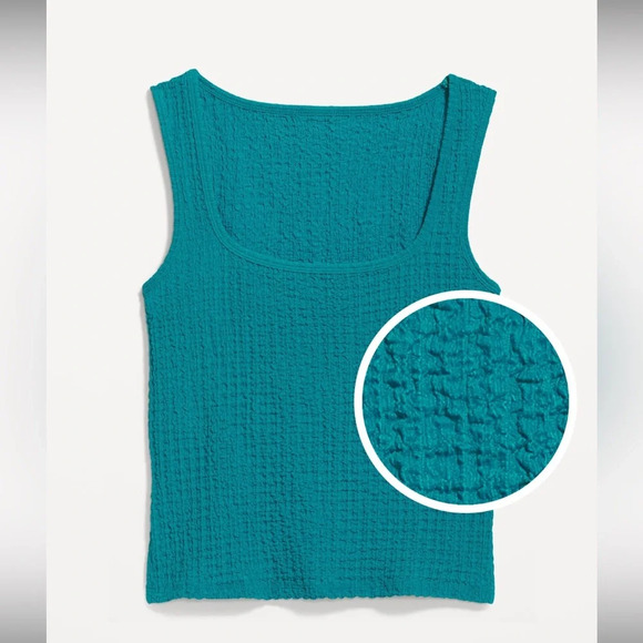 ⭐️ NWT Old Navy Square-Neck Textured Tank Top, Fermented Jade, Size XL (16/18) - Picture 3 of 8